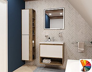 Тумба с раковиной Эстет Monaco Wood 70 подвесная 1 ящик/любой цвет тумбы и раковины под заказ для ванной в интернет-магазине Sanbest
