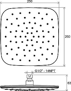 Верхний душ Ravak X07P574 хром купить в интернет-магазине сантехники Sanbest