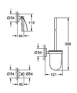 Набор аксессуаров Grohe Essentials (3 предмета) 40407001 купить в интернет-магазине сантехники Sanbest