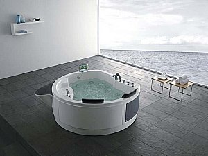 Ванна акриловая Gemy Next to You G9063 O 162х185 белая с гидромассажем купить в интернет-магазине Sanbest