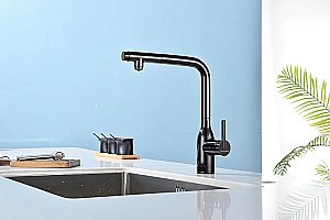 Смеситель для кухни Paulmark Viper Vi213105-GB черный глянец купить в интернет-магазине сантехники Sanbest