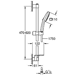 Душевой гарнитур Grohe Tempesta Cube 110 27929003 хром купить в интернет-магазине сантехники Sanbest