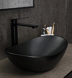 Раковина накладная Gid Lago 48 Bm9133 53352 черная матовая купить в интернет-магазине Sanbest