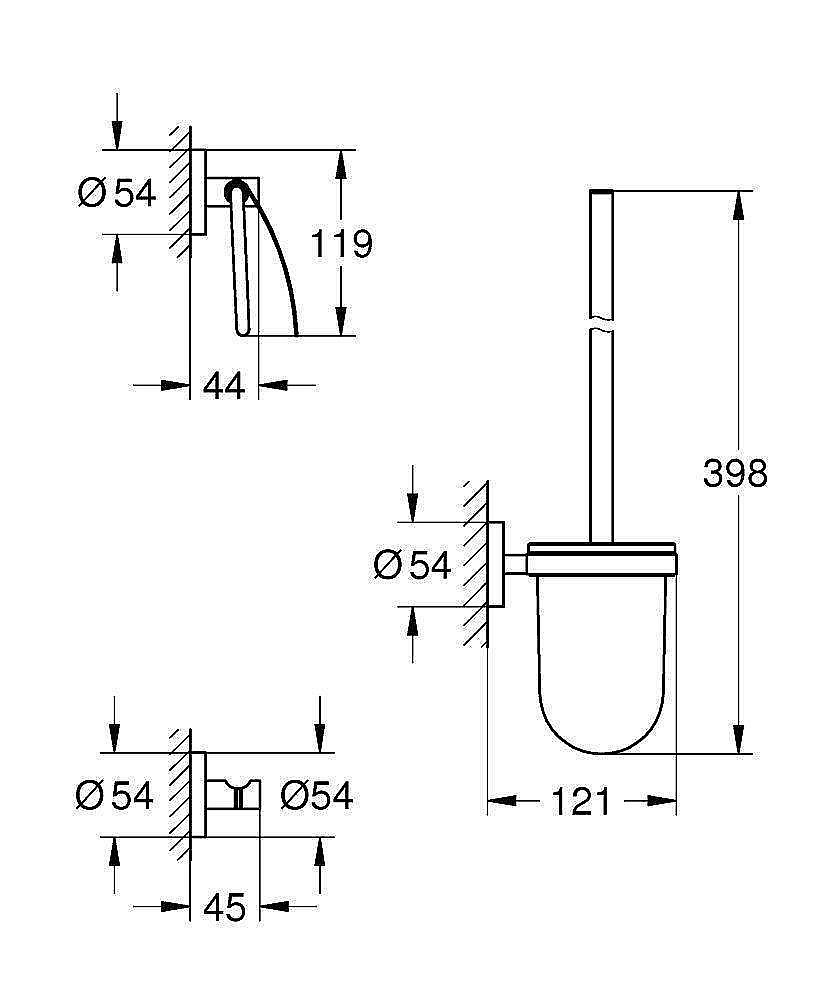 Набор аксессуаров Grohe Essentials (3 предмета) 40407001 купить в интернет-магазине сантехники Sanbest
