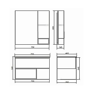 Зеркало со шкафом Comforty Франкфурт 00-00011079 75 бетон светлый в ванную от интернет-магазине сантехники Sanbest