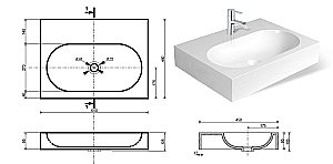Раковина Эстет Ника 61 ФР-00000795 белый купить в интернет-магазине Sanbest