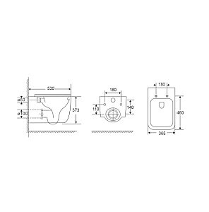 Унитаз подвесной Grossman GR-4409SQ белый, безободковый, с крышкой микролифт, слив торнадо купить в интернет-магазине Sanbest