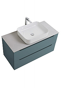 Тумба с раковиной и столещницей BelBagno 90 ETNA-900-2C-SO-AO+KEP-90-BO голубая матовая для ванной в интернет-магазине Sanbest