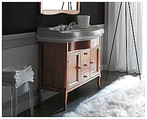 Тумба с раковиной Kerasan Retro 100 1 отверстие под смеситель, орех для ванной в интернет-магазине Sanbest