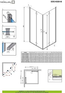 Душевой угол Radaway Eos KDD-B 80x100 с порогом купить в интернет-магазине Sanbest