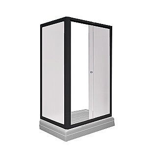 Душевой уголок Радомир Верчелли 120х80 низкий поддон, стекло матовое/профиль черный купить в интернет-магазине Sanbest