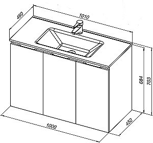 Тумба с раковиной Aquanet Алвита New 277531 100 антрацит для ванной в интернет-магазине Sanbest