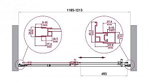 Душевая дверь BelBagno LUCE-BF-1 120 стекло прозрачное/профиль черный купить в интернет-магазине Sanbest