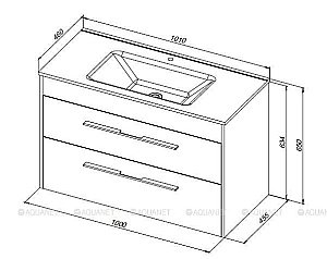 Тумба с раковиной Aquanet Августа 277509 100 белый для ванной в интернет-магазине Sanbest