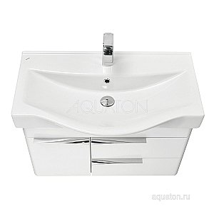 Тумба с раковиной Акватон Беверли 80 белая глянцевая для ванной в интернет-магазине Sanbest