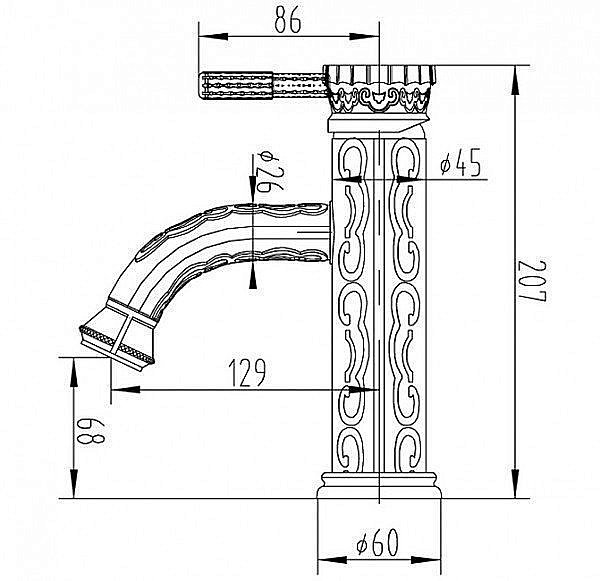 Смеситель для раковины Zorg Antic A 115U-SL купить в интернет-магазине сантехники Sanbest