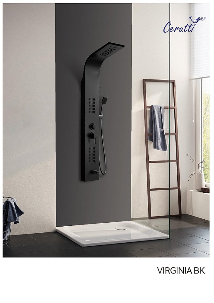 Душевая панель CeruttiSpa VIRGINIA BK CT9989 Черная купить в интернет-магазине сантехники Sanbest