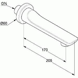 Излив для ванны Kludi Balance 5250387 черный купить в интернет-магазине сантехники Sanbest