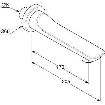 Излив для ванны Kludi Balance 5250387 черный купить в интернет-магазине сантехники Sanbest