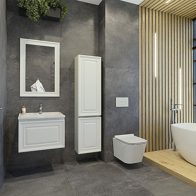 Пенал Caprigo Ponza 13550-В231 40 белый для ванной в интернет-магазине сантехники Sanbest