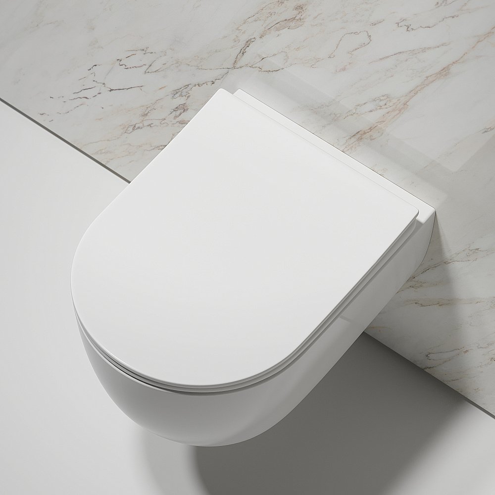 Унитаз подвесной Ceramica Nova Modena CN6063 безободковый, с крышкой микролифт, белый купить в интернет-магазине Sanbest