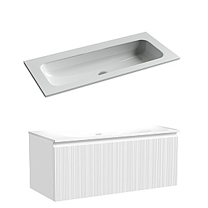 Тумба с раковиной Sancos CODE CD100W/CN7013WX 100 белая для ванной в интернет-магазине Sanbest