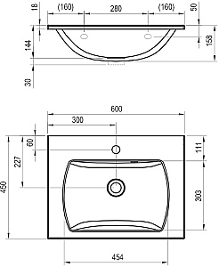 Раковина Ravak Classic Slim XJX01160004 белый купить в интернет-магазине Sanbest