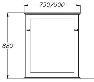 Зеркало Опадирис Палермо 90 белый матовый в ванную от интернет-магазине сантехники Sanbest