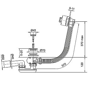 Слив-перелив WhiteCross SPWC60CR хром купить в интернет-магазине сантехники Sanbest