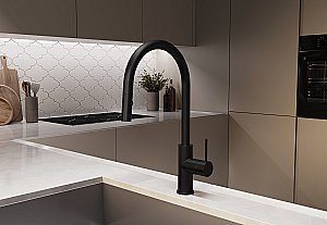 Смеситель для кухни Vincea City VKF-2C1MB черный матовый купить в интернет-магазине сантехники Sanbest