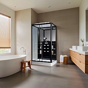 Душевая кабина Loranto Selak CS 129 3A 90х150 прозрачное стекло/профиль черный купить в интернет-магазине Sanbest