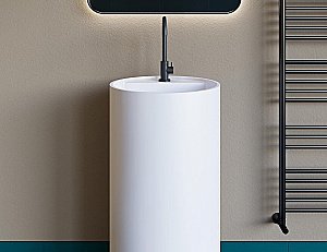 Раковина напольная Salini ARMONIA TOP 01 130114G 45 из искусственного камня S-Sense, белая глянцевая купить в интернет-магазине Sanbest