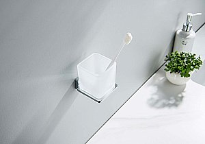 Стакан Aquatek Либра AQ4304CR стекло матовое/хром купить в интернет-магазине сантехники Sanbest