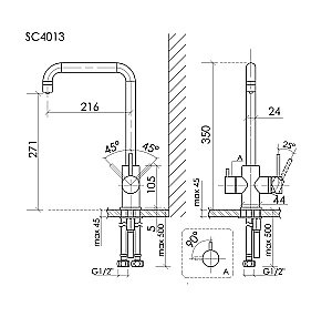 Смеситель для кухни Sancos Vela SC4013ZG полированное золото купить в интернет-магазине сантехники Sanbest