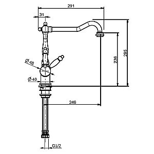 Смеситель для кухни Webert Kitchen Byblos BY920802010 купить в интернет-магазине сантехники Sanbest