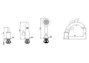 Смеситель на борт ванны WONZON & WOGHAND STEAM, Хром (WW-88659008-CR) купить в интернет-магазине сантехники Sanbest