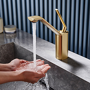 Смеситель для раковины Elghansa URBAN XQ 16H3301-MattGold матовое золото купить в интернет-магазине сантехники Sanbest