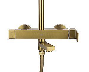 Душевая система Kaiser Cube 01582-3 золото брашированное купить в интернет-магазине сантехники Sanbest