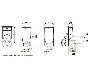 Унитаз напольный Laufen New Classic 8.2485.8 8.2885.1 подвод воды сзади (в центре) купить в интернет-магазине Sanbest
