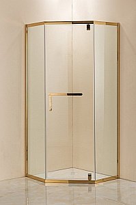 Душевой уголок Grossman Pragma PR-90GD 90x90 стекло прозрачное/профиль золото купить в интернет-магазине Sanbest