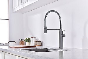 Смеситель для кухни Vincea VKF-101GM вороненая сталь купить в интернет-магазине сантехники Sanbest