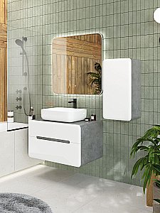 Тумба с раковиной Art&Max AM-Genova-800-2C-SO-LN/AM-78109 Бетон лофт натуральный для ванной в интернет-магазине Sanbest