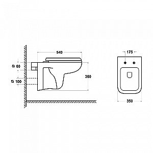 Унитаз подвесной Orange C03-100w с крышкой микролифт купить в интернет-магазине Sanbest