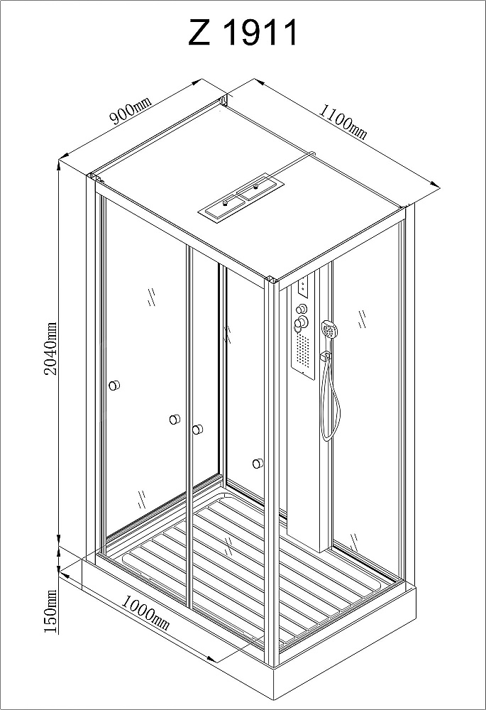 Душевая кабина AvaCan Z Серия Z1911 110х90 купить в интернет-магазине Sanbest