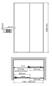 Душевая дверь WasserKRAFT Rhin 44S 120 купить в интернет-магазине Sanbest