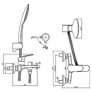 Смеситель для ванны Rossinka RS45-30 купить в интернет-магазине сантехники Sanbest