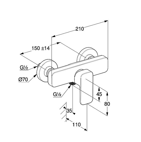 Смеситель для душа Kludi Renon 428313975 черный матовый купить в интернет-магазине сантехники Sanbest