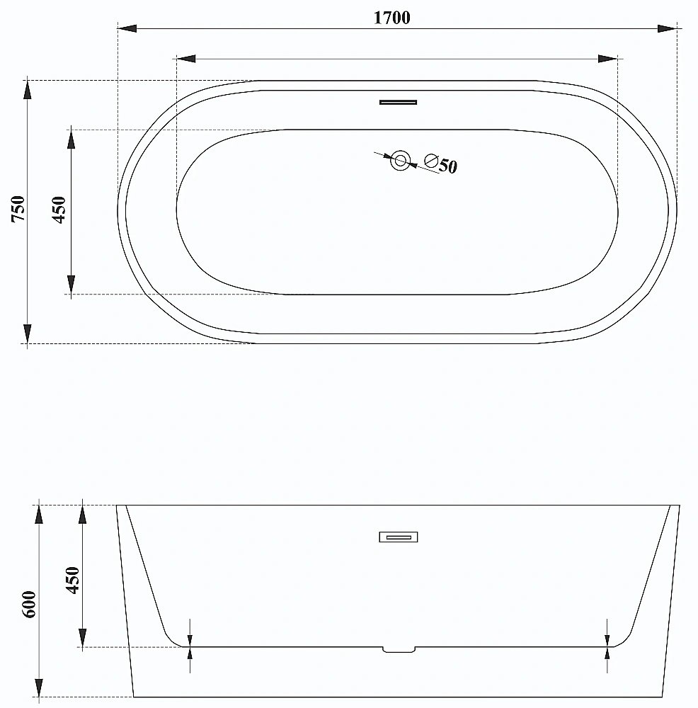 Ванна акриловая CeruttiSpa SKYE 10513 170x75 белая купить в интернет-магазине Sanbest