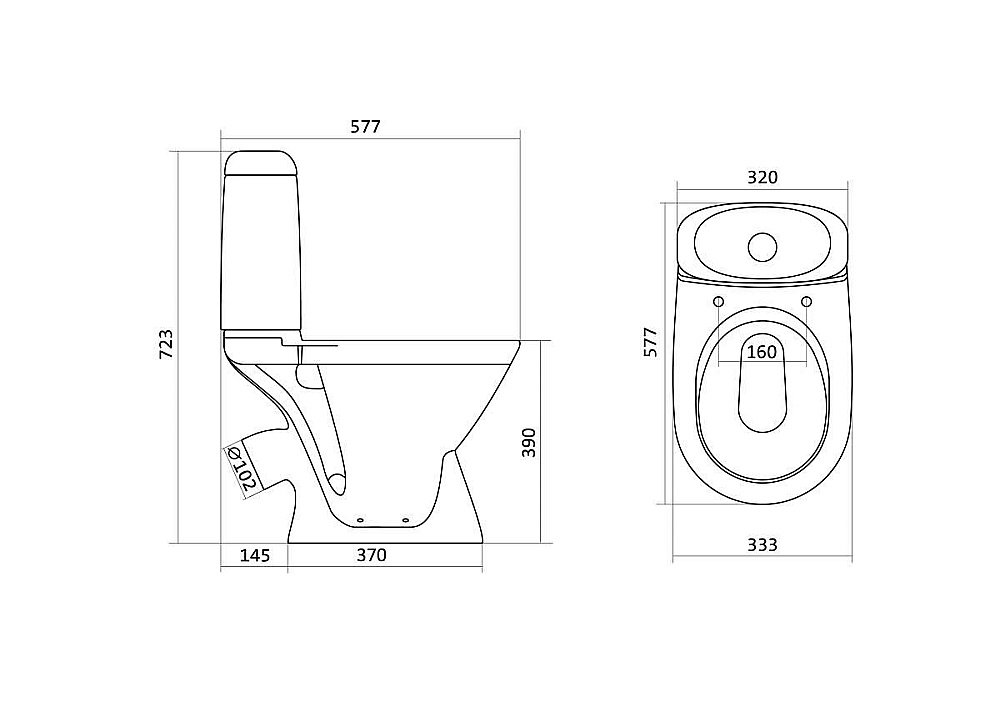 Унитаз-компакт Santek Римини 1WH302130 с бачком, с крышкой купить в интернет-магазине Sanbest