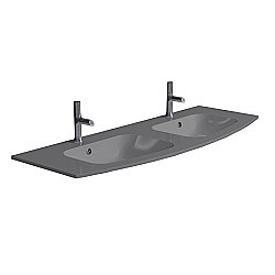 Раковина стеклянная Jacob Delafon Nona EB1887RU-DE4 140двойная, матовая серая купить в интернет-магазине Sanbest